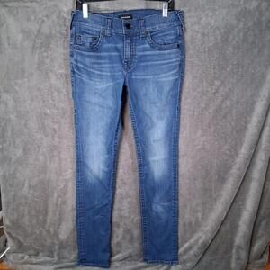 True Religion Rocco No Flaps Skinny Jeans Mens Size 31 Inseam 33 Blue Stretch
